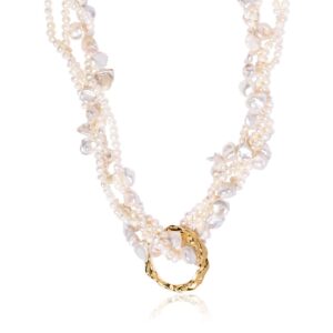 Full Moon Tangled Pearl Necklace