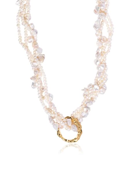 Full Moon Tangled Pearl Necklace