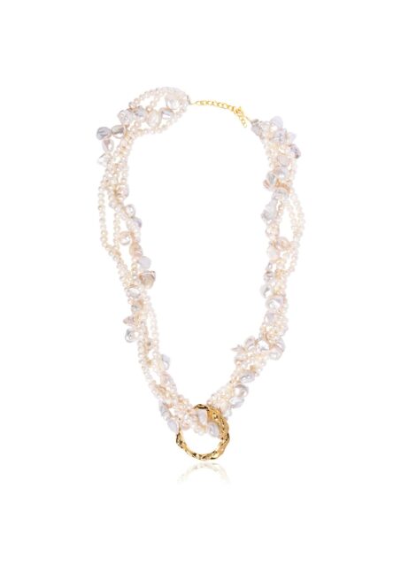 Full Moon Tangled Pearl Necklace