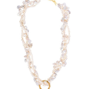 Full Moon Tangled Pearl Necklace