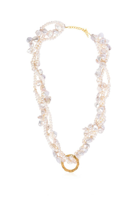 Full Moon Tangled Pearl Necklace
