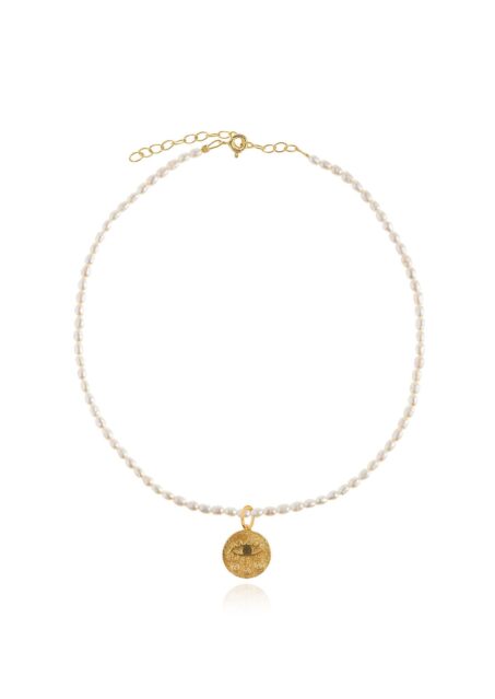 Kressida Mini Oval Pearl Necklace