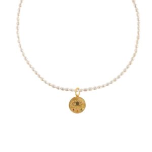 Kressida Mini Oval Pearl Necklace