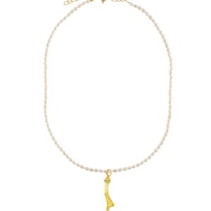Molten Coral Stardust Oval Pearl Necklace
