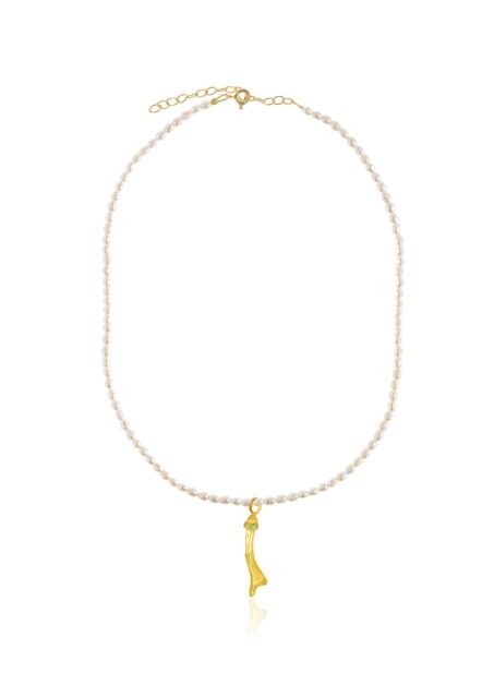 Molten Coral Stardust Oval Pearl Necklace