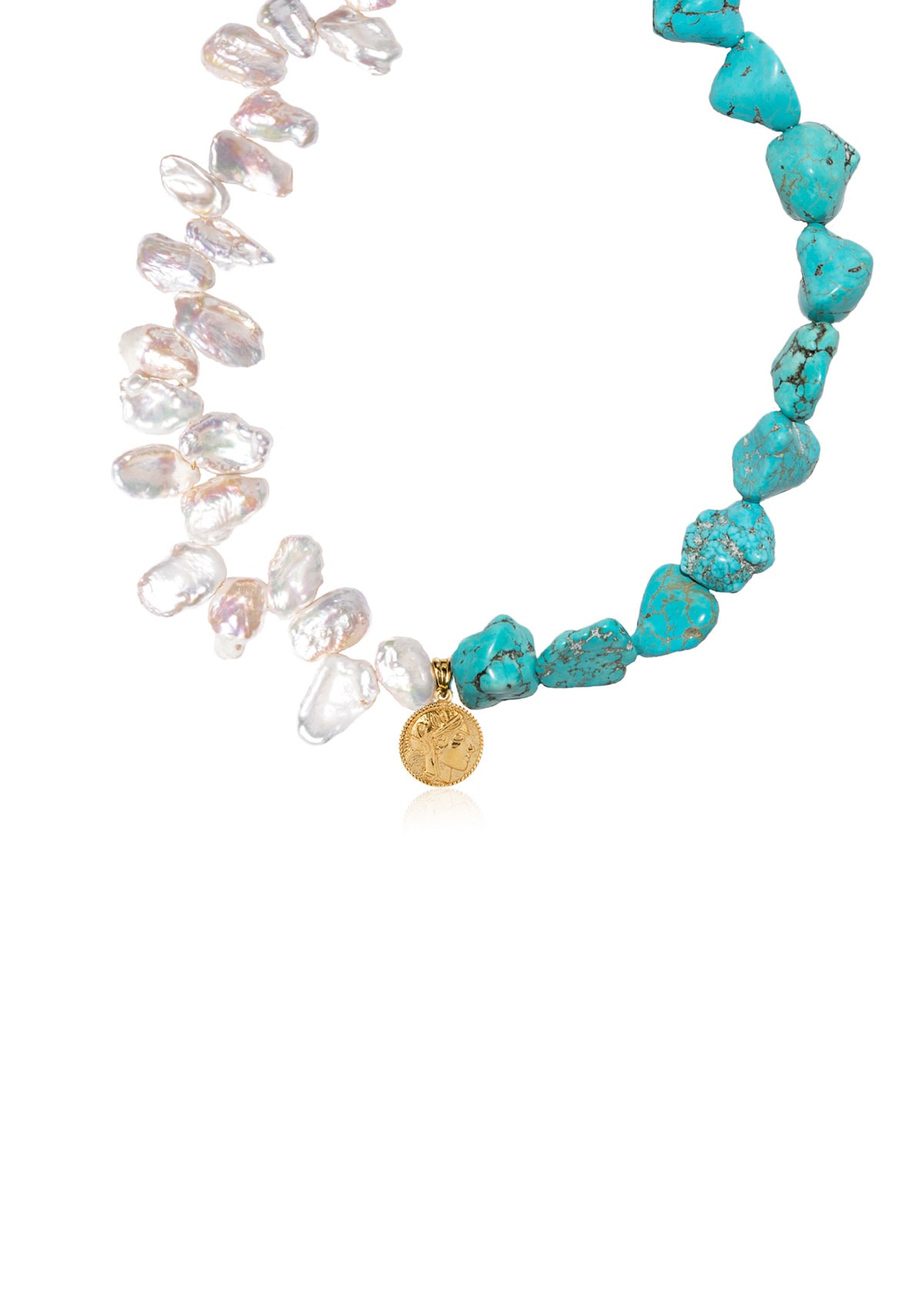 Athéna Pearl & Turquoise Necklace