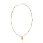 Wizard of Pearls Knotted Lion Necklace-Moca