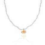 Wizard of Pearls Knotted Eye Necklace-Blue