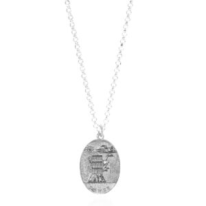 The Tower Oval Tarot Thin Chain