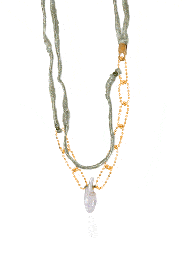 Palmyra Mint Yarn Necklace