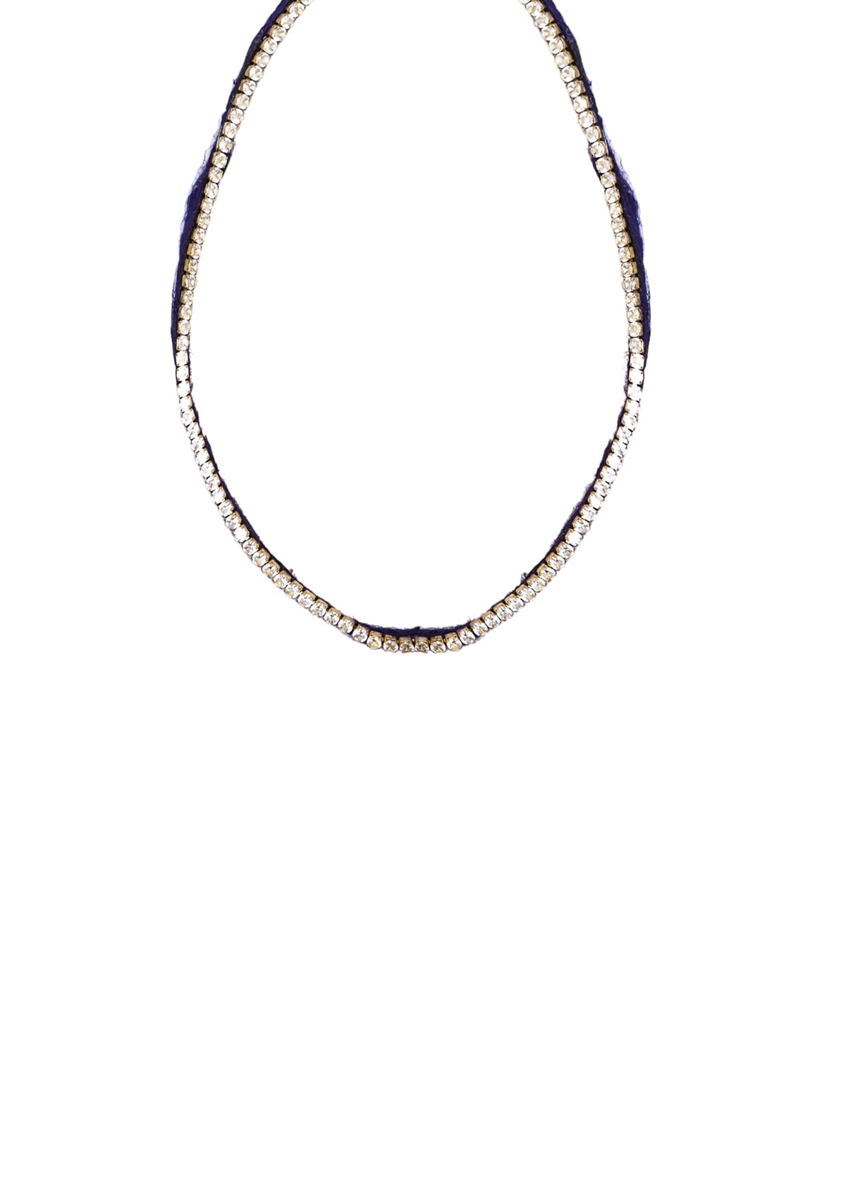 Bollywood Crystal Purple Yarn Necklace
