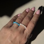 KARAVAN Charis Pearl Turquoise Ring Set