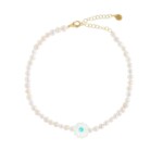 Avra Pearl Anklet Turquoise Daisy