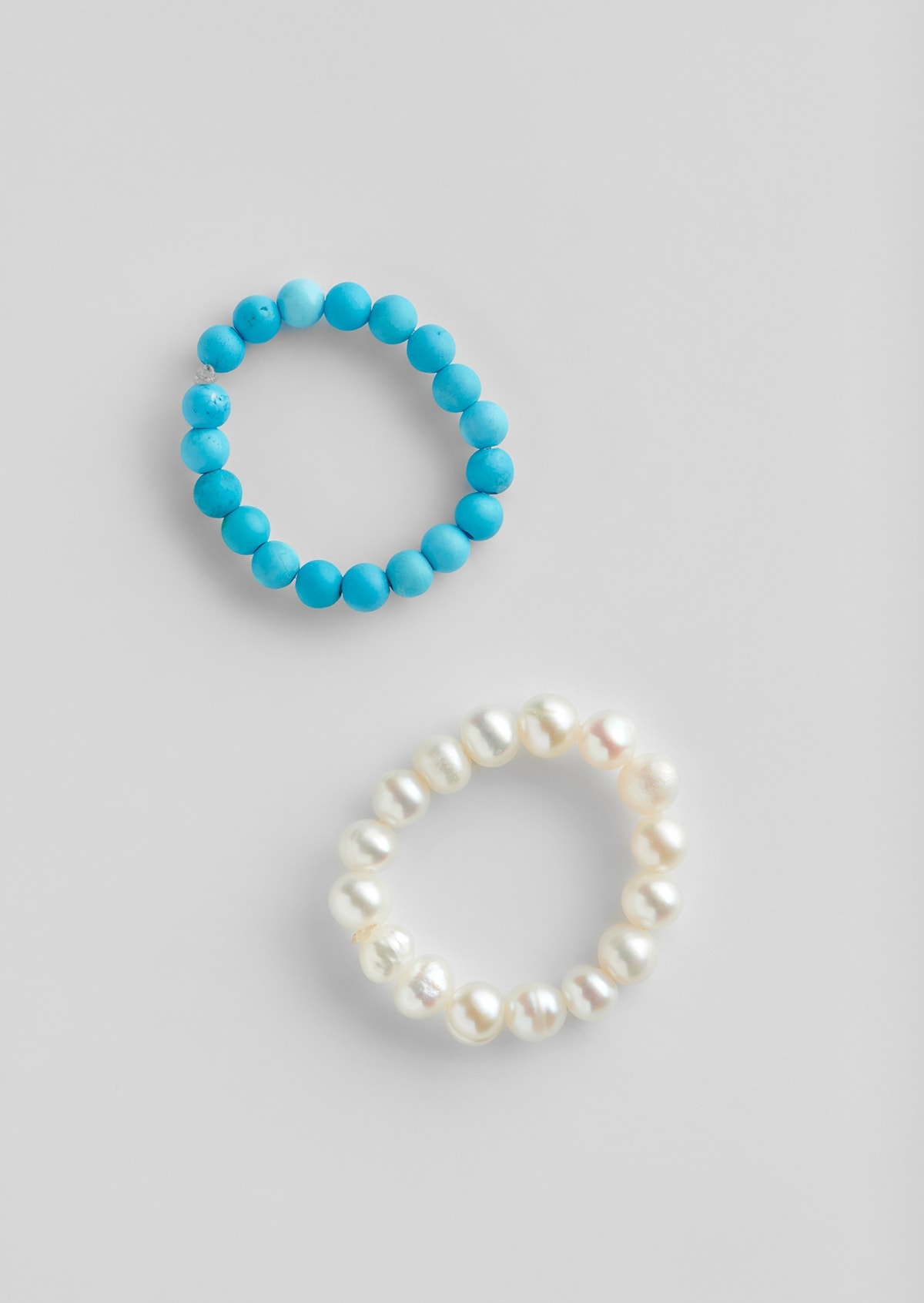 Charis Pearl Turquoise Ring Set of 2