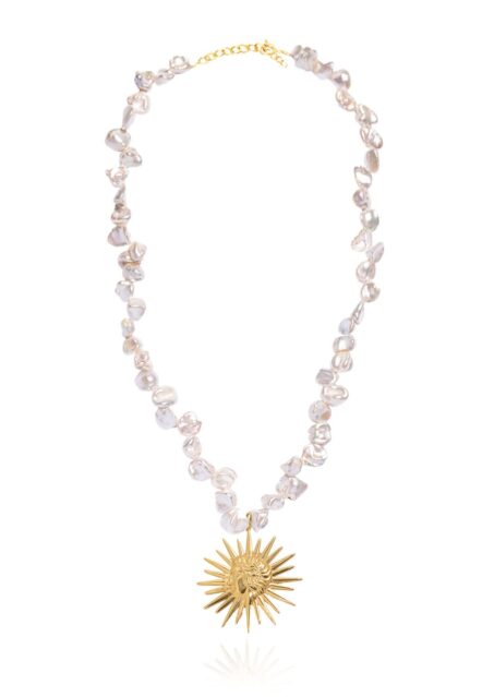 Sun Flower Pearl Necklace