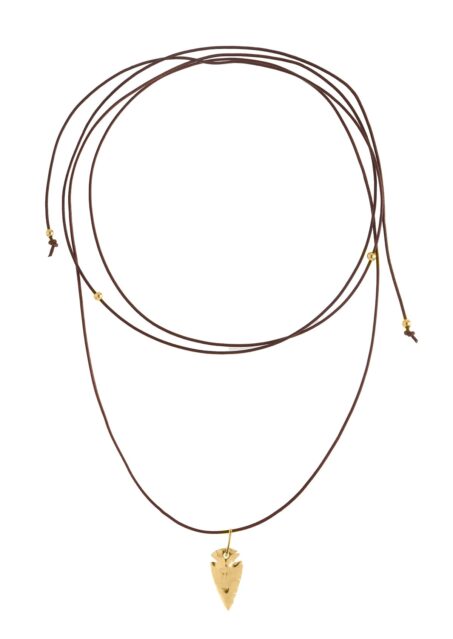 Sepia Small Fine Moca Leather Necklace