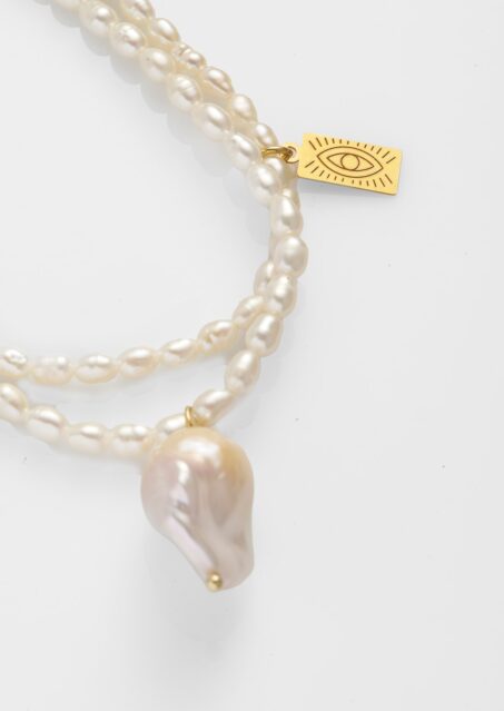 Hermina Athens Packaging Galini Baroque Pearl Layered Necklace