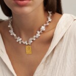 Holy Flaming Heart Statement Pearl Necklace