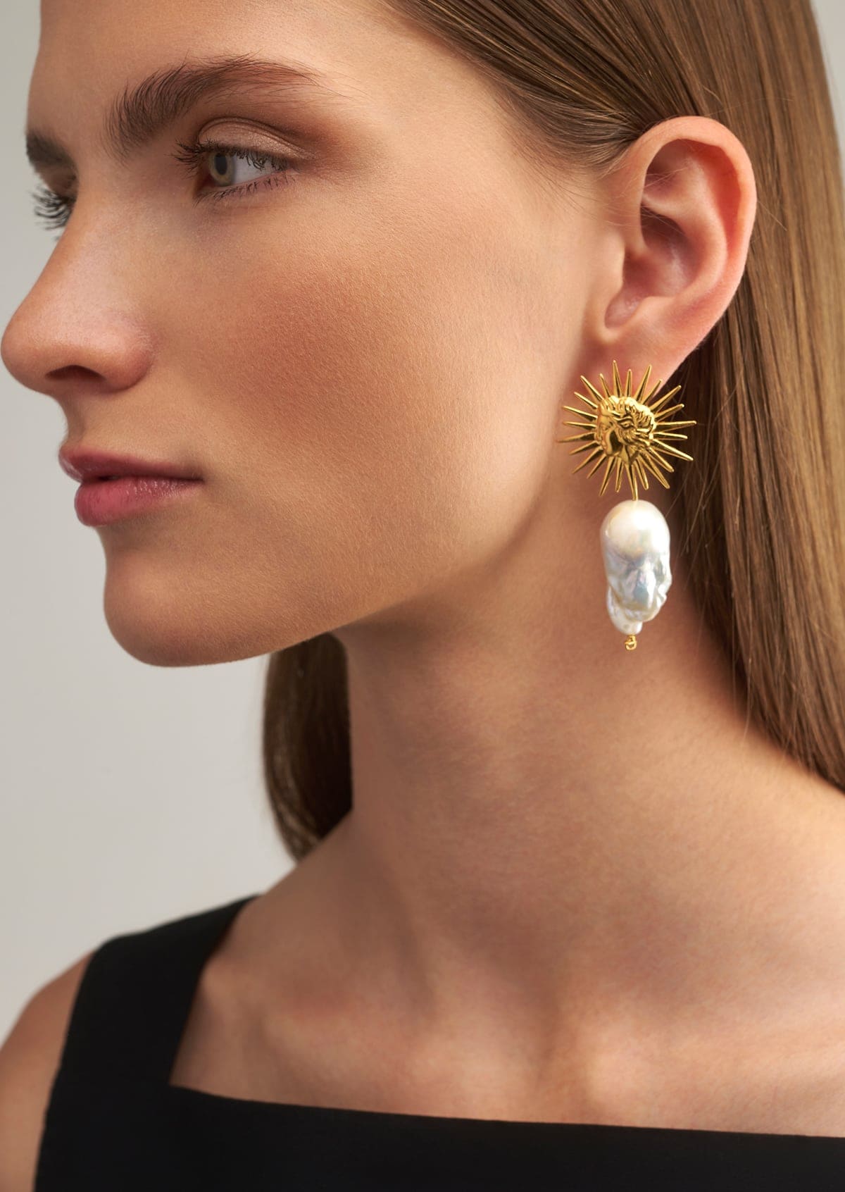 Golden Sun Baroque Pearl Earrings