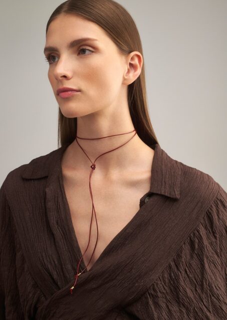 Fine Rosewood Leather Necklace