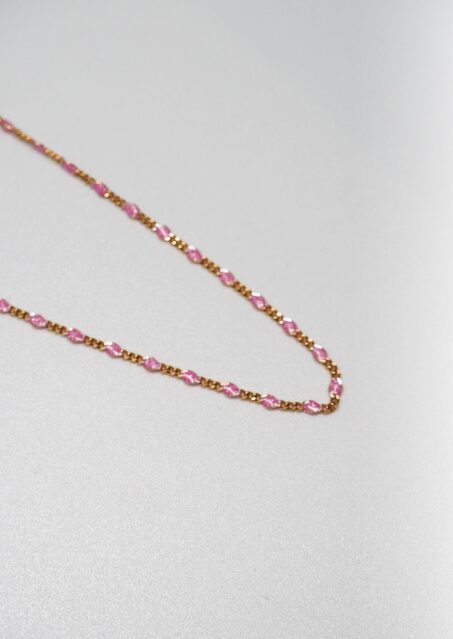 Twiggy Baby Pink Enamel Necklace