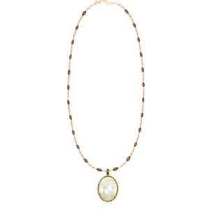 Ygieia Cameo Pearl Bronze Chain