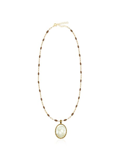 Ygieia Cameo Pearl Bronze Chain