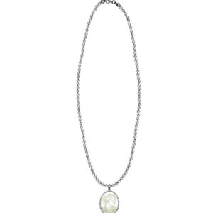 Ygieia Cameo Pearl Necklace Silver