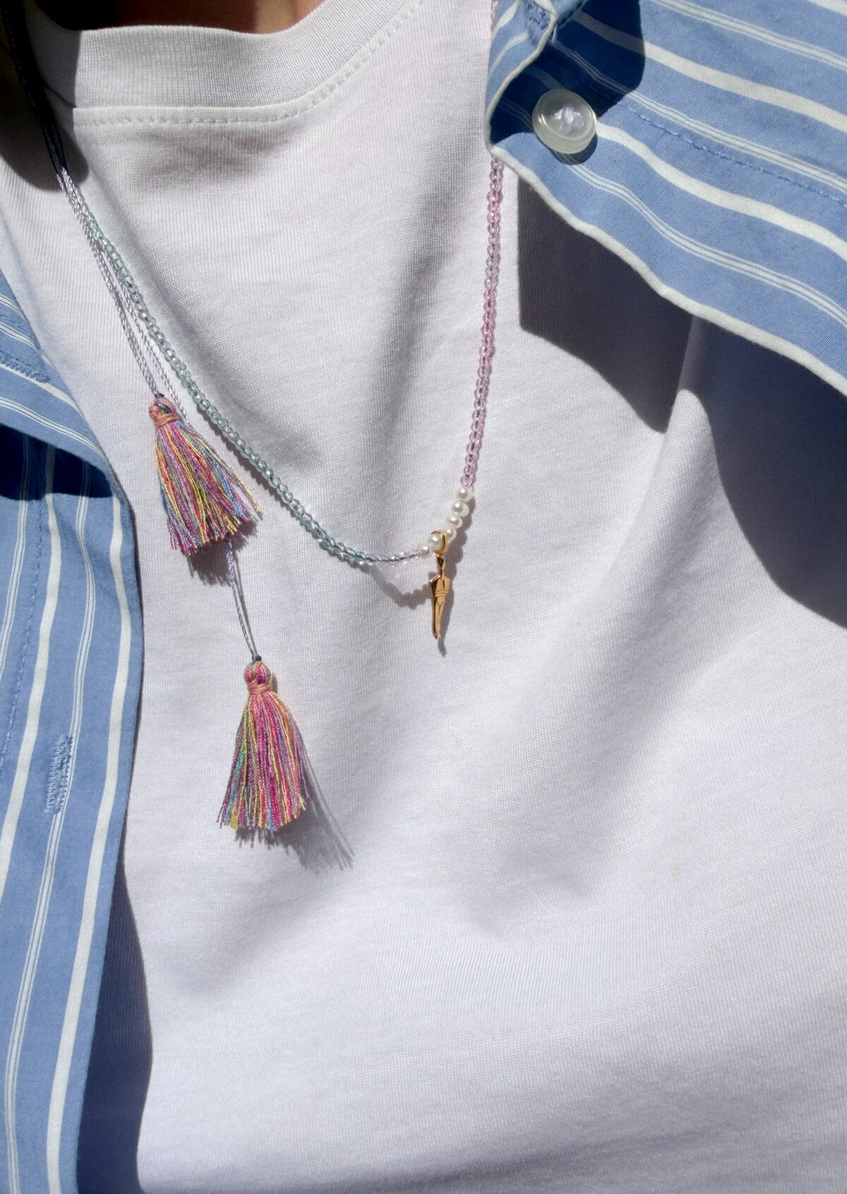 Pastel Crystal Tassel Necklace Pastel Crystal Tassel Necklace
