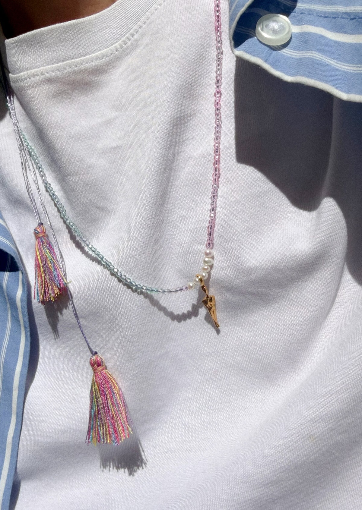 Pastel Crystal Tassel Necklace Pastel Crystal Tassel Necklace