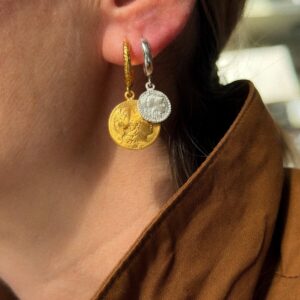 Athena Pyrrhus Hammered Hoops - Athena Mini Hoops