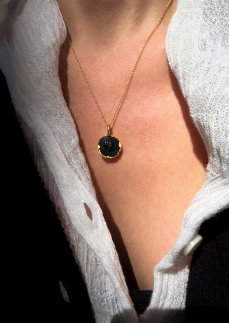 Athéna Cameo Onyx Thin Chain