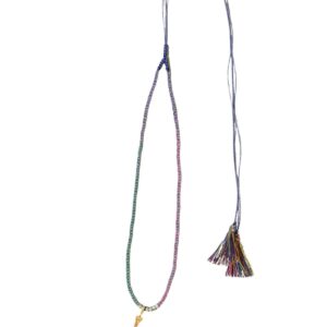 Pastel Crystal Tassel Necklace
