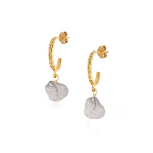 Crystal Hammered Hoops