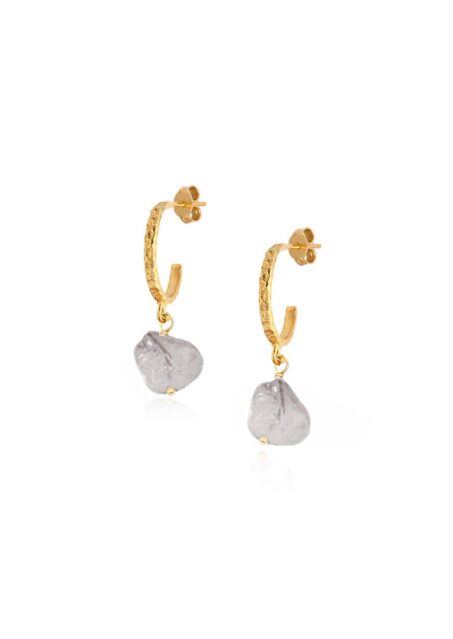 Crystal Hammered Hoops