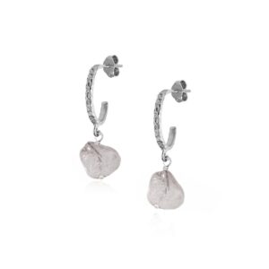 Crystal Hammered Hoops