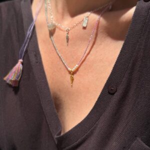 Olympos Necklace + Pastel Crystal Tassel Necklace