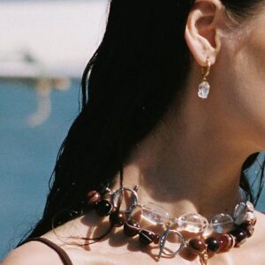 Crystal Hammered Hoops