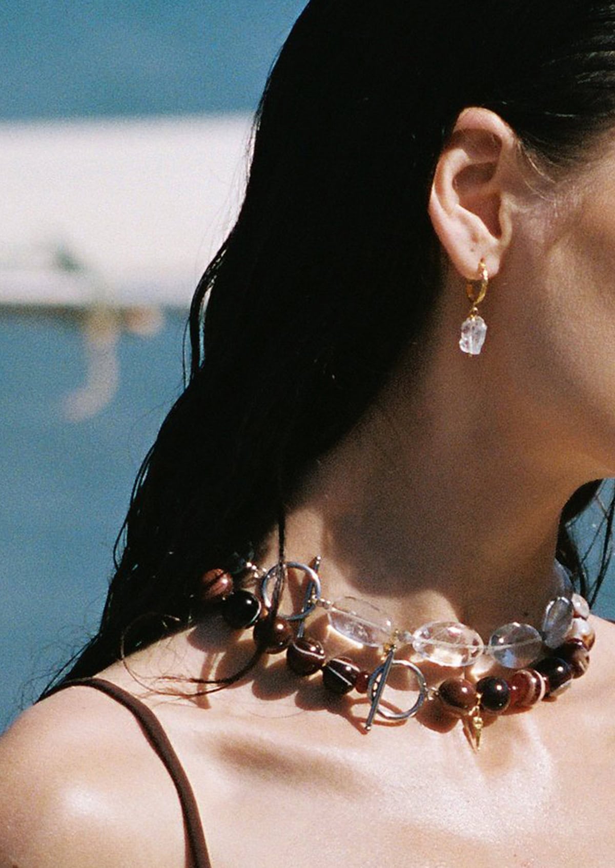 Crystal Hammered Hoops Crystal Hammered Hoops