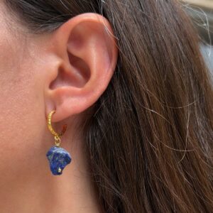 Lapis Hammered Hoops
